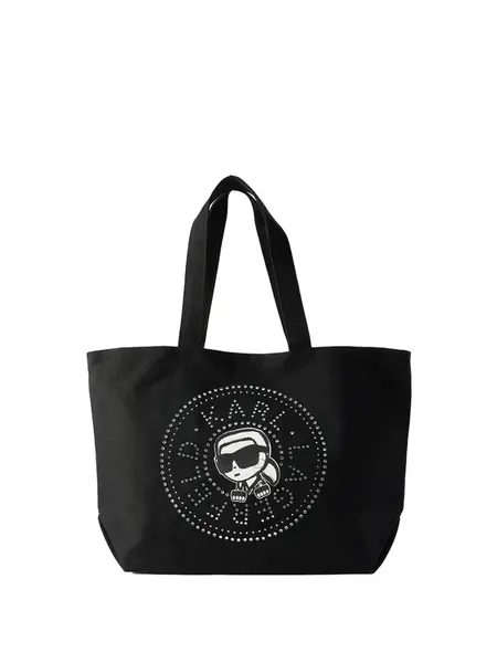 Karl Lagerfeld Shopper 'IKON CIRCLE'  čierna / strieborná / biela