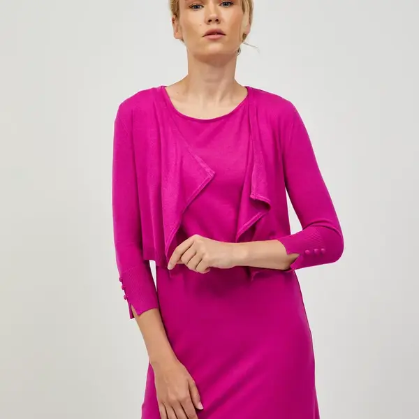 Tmavě růžový krátký kardigan s tříčtvrtečním rukávem ORSAY - Dámské