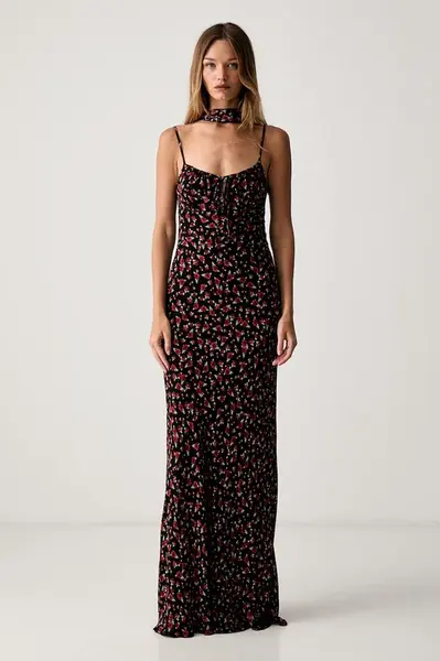 Le Privé šaty z viskózy ROSELINE CHIFFON FLEUR