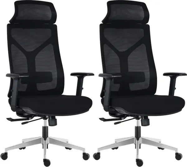LTC 2PACK Ergonomická kancelářská židle ARIA černá (2 ks)