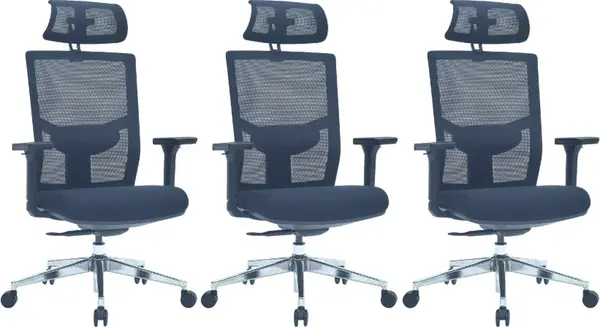 LTC 3PACK Ergonomická kancelářská židle VICTORY ERGO černá (3 ks)