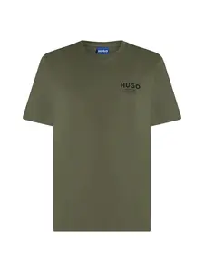 HUGO Tričko 'Nesptee'  tmavozelená / čierna