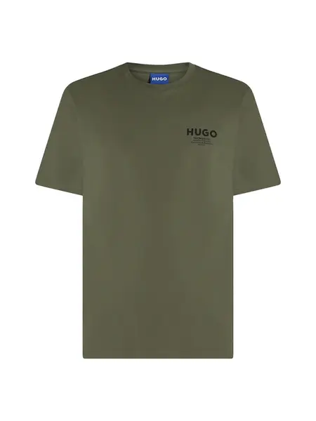 HUGO Tričko 'Nesptee'  tmavozelená / čierna