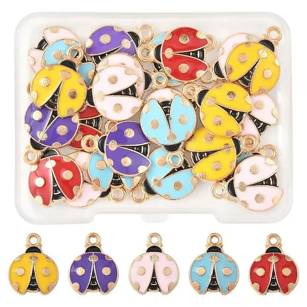 24Pcs Alloy Enamel Pendants