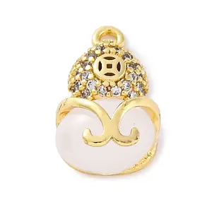 Brass Micro Pave Cubic Zirconia Charms