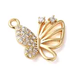 Brass Micro Pave Clear Cubic Zirconia Charms