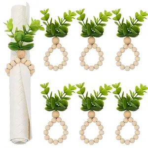 6Pcs PVC Leaf Napkin Rings