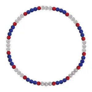 Polymer Clay Rhinestone Round Beaded Necklaces