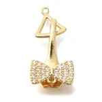 Brass Micro Pave Clear Cubic Zirconia Fold Over Clasps