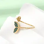 Ocean 304 Stainless Steel Micro Pave Cubic Zirconia Cuff Open Rings