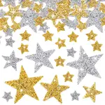 64Pcs 8 Styles Star Glitter Hotfix Rhinestone