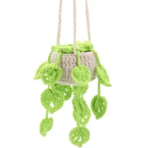 Woolen Yarn Crochet Plant Basket Hanging Decorations