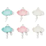 6Pcs 6 Styles Opaque Resin Pendants