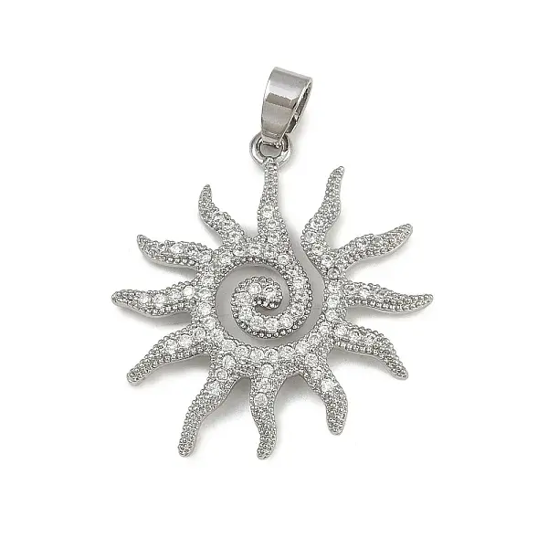 Brass Micro Pave Cubic Zirconia Pendants