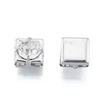 Brass Micro Pave Clear Cubic Zirconia Beads