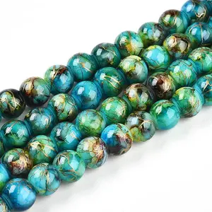 Baking Paint Glass Beads Strands