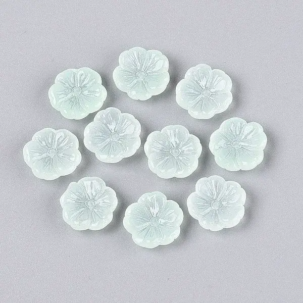 Transparent Spray Painted Glass Beads