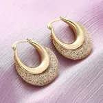 Brass Clear Cubic Zirconia Hoop Earrings