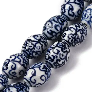 Handmade Blue and White Porcelain Beads