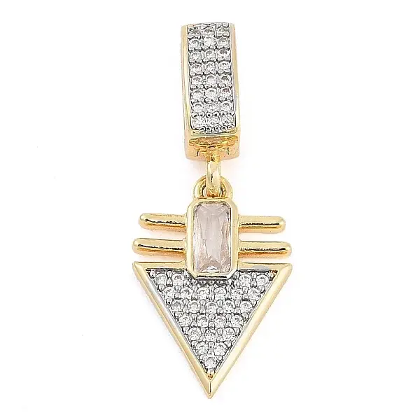 Brass Micro Pave Clear Cubic Zirconia Pendants