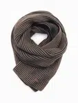 Ombre Men's knitted scarf with two-tone stripes - brown and black