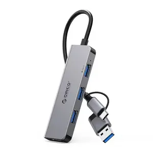 Orico YSA5-U3 HUB adaptér USB / USB-C - 3x USB 2.0 / USB 3.0. šedý