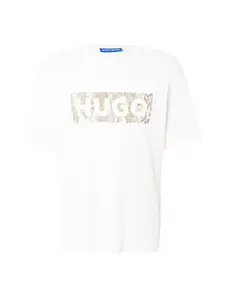 HUGO Tričko 'Nerpient'  kaki / biela