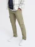 Ombre Men's STRAIGHT LEG cargo pants with triangle pocket pin - olive