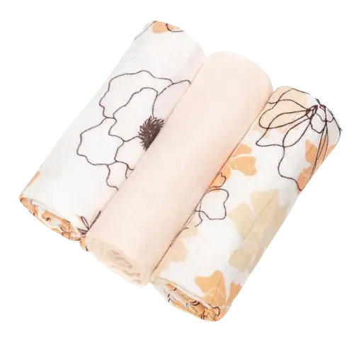 T-TOMI BIO Bambusové pleny Flowers 3 ks