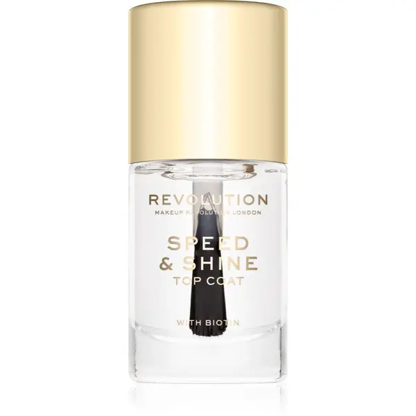 Revolution Speed & Shine rychleschnoucí lak na nehty průsvitný 10 ml