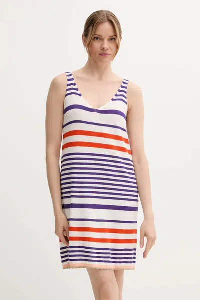 Bavlněné šaty United Colors of Benetton fialová barva, mini, 11945V006