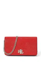 Kožená kabelka Lauren Ralph Lauren oranžová barva, 432966784