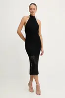 Bavlněné šaty Guess MONYCA černá barva, midi, přiléhavé, W5YK0E Z2YL1