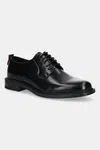 Kožené polobotky HUGO Lysander pánské, černá barva, 50548654
