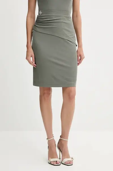 Sukně Guess PRISCA zelená barva, mini, pouzdrová, W5YD64 KAQL2