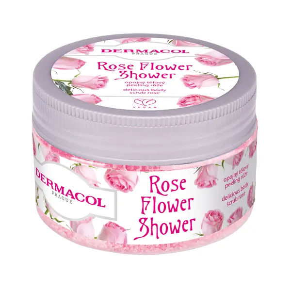 Dermacol Flower Shower Opojný tělový peeling růže 200 g