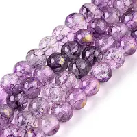 Baking Painted Crackle Glass Bead Strands