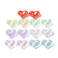 UV Plating Rainbow Iridescent Transparent Acrylic Beads