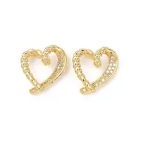 Brass Micro Pave Cubic Zirconia Linking Rings
