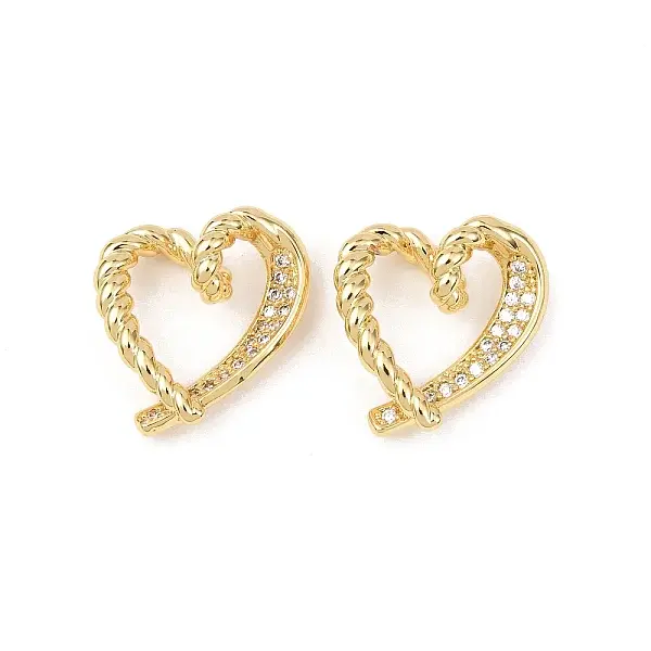 Brass Micro Pave Cubic Zirconia Linking Rings