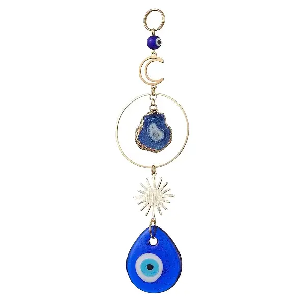 Handmade Lampwork Teardrop with Evil Eye Pendants Pendant Decorations