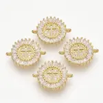 Brass Micro Pave Clear Cubic Zirconia Links Connectors