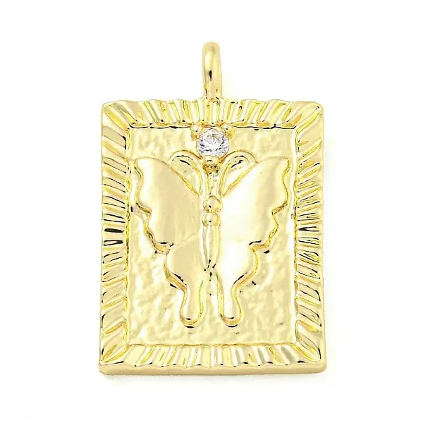 Brass Micro Pave Clear Cubic Zirconia Pendants