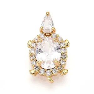 Brass Micro Pave Cubic Zirconia Pendants