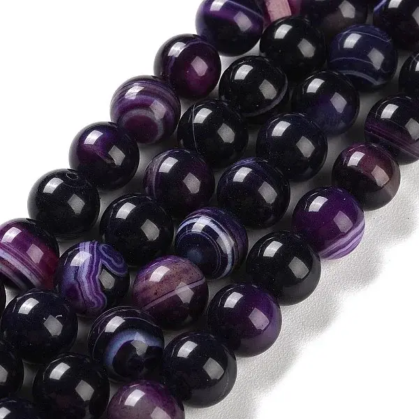 Natural Striped Agate/Banded Agate Beads Strands