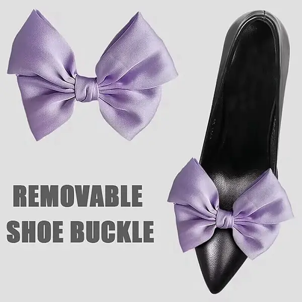 Detachable Ribbon Satin Bowknot Shoe Decoration