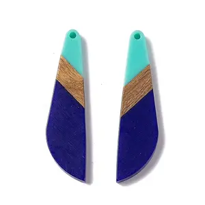 Opaque Resin & Walnut Wood Big Pendants