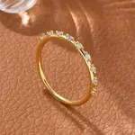 Brass Micro Pave Clear Cubic Zirconia Finger Rings