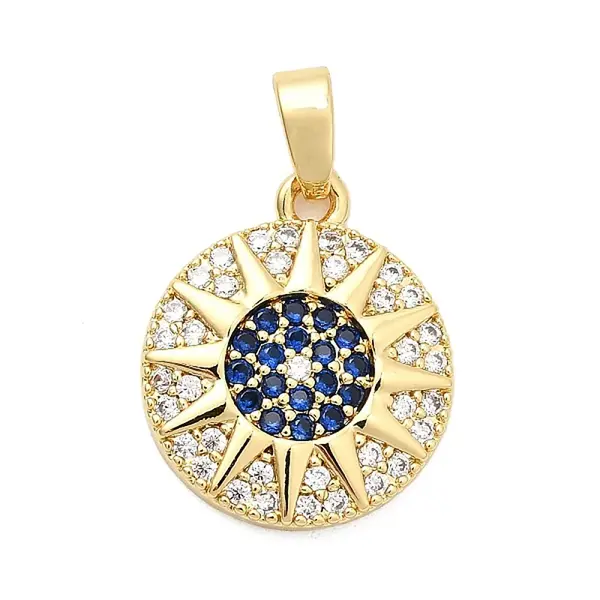 Brass Micro Pave Cubic Zirconia Pendants