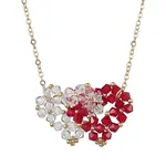 Double Interlocking Heart Glass Pendant Necklaces
